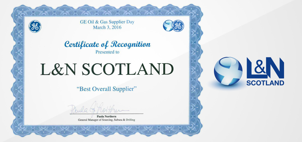 L&N Scotland named Best Overall Supplier by GE